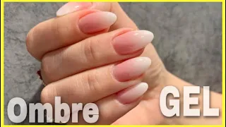 Ombre GEL nails pink & white (without sponge ) Babyboomer 💅🏻 Ομπρέ με Τζέλ 💫