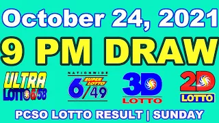 PCSO Lotto Result – October 24, 2021 Sunday