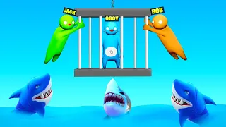 Oggy Got Attacked By Shark With Jack | Gang Beasts | Rock Indian Gamer |