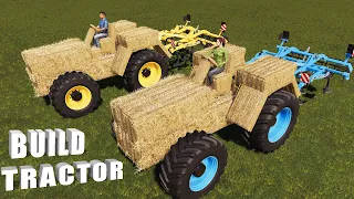 KING OF TRACTORS! WE BUILT TRACTORS VERY CHEAPLY! HAY BALE TRACTORS! Farming Simulator 19