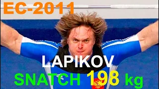 2011 European Weightlifting Championships. Dmitry Lapikov  - Snatch 198 kg (Attempt)