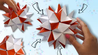 Kusudama made of paper with your own hands. Simple origami - opening flower. Antistress toy.