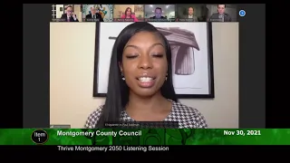 November 30, 2021 - Council Listening Session on Thrive Montgomery 2050