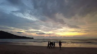 Beautiful sunset, Kamala beach, Phuket, Thailand,  4K.