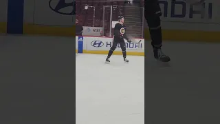 Alex Vlasic practicing with the Blackhawks