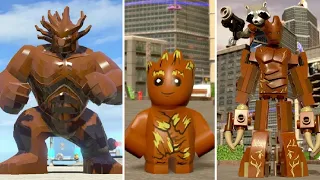 Evolution of Groot in LEGO Marvel Videogames