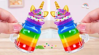 Tasty Unicorn Jello 🌈 Yummy Miniature Rainbow Jelly Decorating | Mini Cakes Making