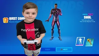 TRUMAnn & His 7 Year Old Kid Unlocking FREE NEYMAR JR Football Rewards! Free Fortnite Skin Neymar!