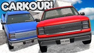 This CARKOUR Map DESTROYED Our Trucks in BeamNG Drive Mods!