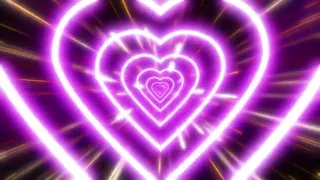 Neon Lights Love Heart Tunnel Background, Fast Color Cycle - Flashing Colors Heart Background