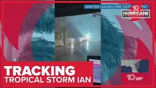 Power line sparked in Winter Haven as Hurricane Ian moved through area