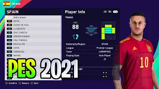 SPAIN Players Faces & Ratings | PES 2021