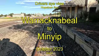 Drivers eye view, Warracknabeal to Minyip, Oct 2023