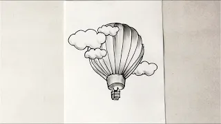 How to draw a Hot air balloon Clouds