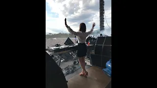 NINA KRAVIZ playing Hardcore track in a full Vivienne Westwood look  @DecibelOpenAir by LUCA DEA