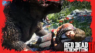 Red Dead Redemption 2 - Massive Grizzly Bear Attack on Arthur Morgan😨