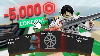 I Spent 5,000 ROBUX On DAILY SPINS And This Is What I Got (Combat Warriors)