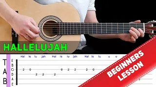 HALLELUJAH | Easy guitar melody lesson for beginners (with tabs) - Leonard Cohen