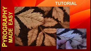 Wood burning - Dewy Leaf creating in and out-of-focus leaves - pyrography tutorial