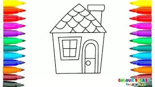 How To Draw and Paint House | Colors and Coloring Page