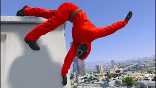 GTA 5 SQUID GAME Guard Epic Ragdolls, Fails Ep. 3 (Ragdolls Physics)