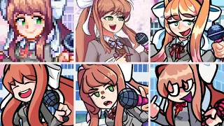 High School Conflict but everytime it's Monika turn a Different Skin Mod is used - FNF