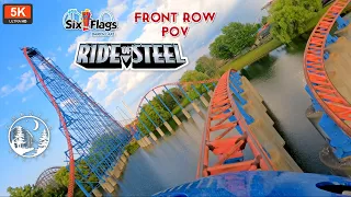 Ride Of Steel Front Row Onride POV 5K 60FPS | Intamin Hyper Coaster | Six Flags Darien Lake