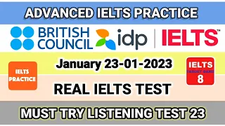 REAL IELTS LISTENING TEST 23-01-2023 IELTS INDIA | IDP | BRITISH COUNCIL #ielts #education #english