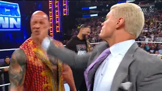 Cody Rhodes slaps The Rock in the face - WWE SmackDown 3/8/2024