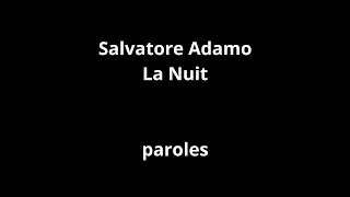 Salvatore Adamo-La Nuit-paroles