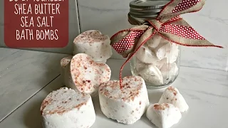 DIY Shea Butter and Sea Salt Bath Bombs (Perfect Fizzy Hearts for Valentine's Day! Lush Inspired)