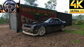 Rebuilding A Wrecked Dodge challenger Demon -Forza Horizon 5 PXN V9 Steering Wheel GamePlay