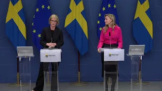 Pressträff med finansminister Elisabeth Svantesson och energi- och näringsminister Ebba Busch