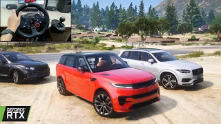 GTA 5 - 2023 Range Rover Sport Climbing the Mountain - Ultimate Luxury SUV OFFROAD CONVOY