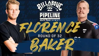 J.Florence vs. Baker Billabong Pro Pipeline - Round of 32 Heat Replay