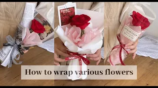 Single Rose Floral Bouquet Wrapping Tutorials(30) | Flower Bouquet Wrapping Technique & Idea