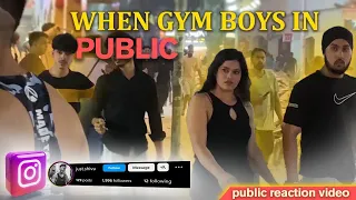 when gym boys in public || public reaction || pushups in public 😍🔥 #shirtless #publicreaction