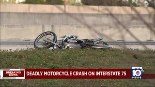 Motorcyclist dies following crash on I-75 in Pembroke Pines