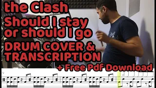 Should I stay or should I go - The Clash Drum Cover & Transcription (+Free pdf sheet music / score)