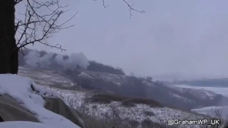 Позиции "ополченцев" в Дебальцево. Работает артилерия ВСУ 22.12.2016