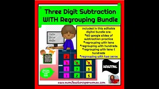 Digital Three Digit Subtraction Bundle