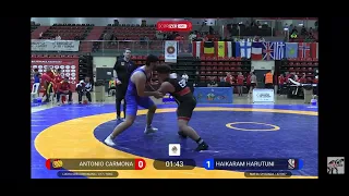 HAIKARAM ARUTUNIAN 3ème -92 kg U17 tournoi international Espagne UWW 2eme  COMBAT 20/04/2024