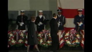 Ceremony at Andrews Air Force Base for US Embassy Bombing in Beirut on April 23, 1983