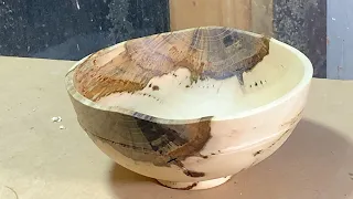 Richard Raffan makes a pistachio bowl to see how the wood turns.