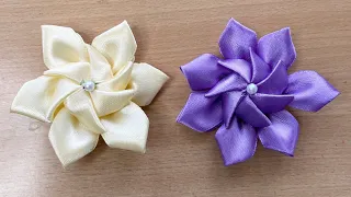 🌸🪻Ribbon flowers🪻🌸|easy &simple ribbon flower design |#tips #tricks #trending #viral #diy