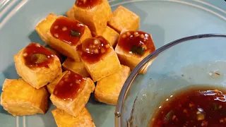 【菜鳥廚師】超級簡單 氣炸豆腐 super easy crispy fried tofu with an air fryer