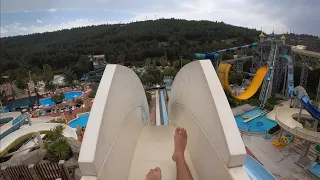 90° water slide aqua fantasy POV on-ride 4k