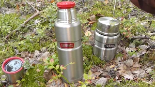 Термосы THERMOS KING для еды и напитков - обзор и тесты. Греются ли крышки кружки на разных термосах