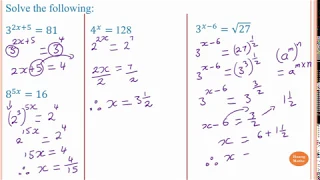 Solving Exponential Equations part 1