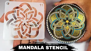 Found This 𝐀𝐌𝐀𝐙𝐈𝐍𝐆 Mandala 𝐒𝐓𝐄𝐍𝐂𝐈𝐋 for Dot Art Rocks Painting Beginners Painted Stones Easy Tutorial